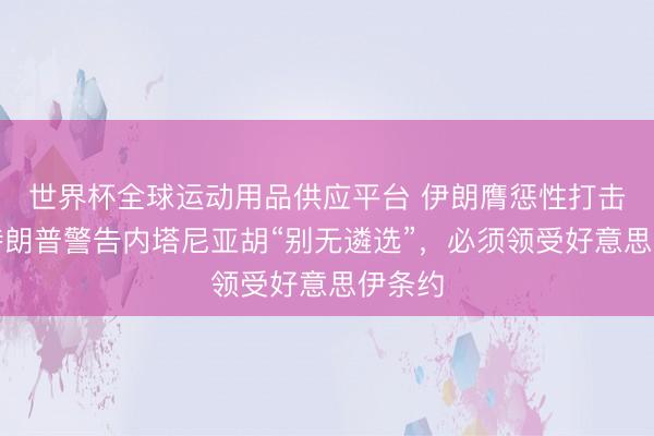 世界杯全球运动用品供应平台 伊朗膺惩性打击后，特朗普警告内塔尼亚胡“别无遴选”，必须领受好意思伊条约