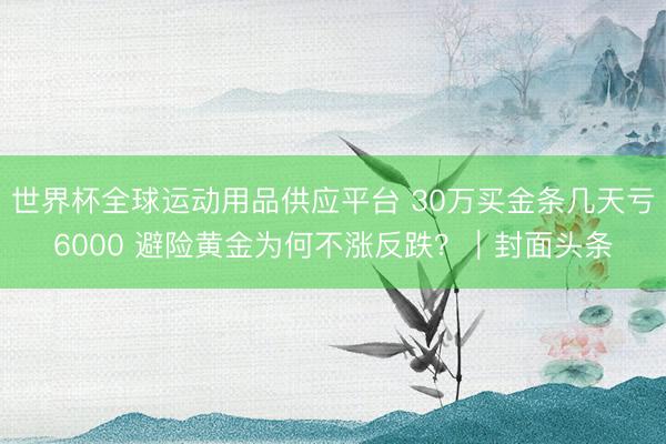 世界杯全球运动用品供应平台 30万买金条几天亏6000 避险黄金为何不涨反跌？｜封面头条