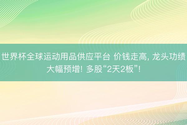 世界杯全球运动用品供应平台 价钱走高， 龙头功绩大幅预增! 多股“2天2板”!