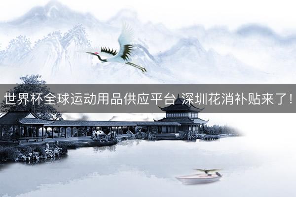 世界杯全球运动用品供应平台 深圳花消补贴来了！